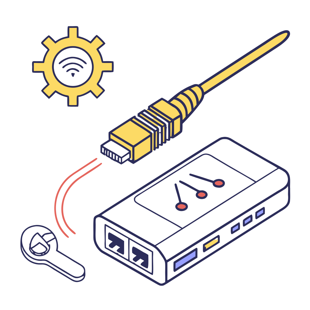 Glasfaserinstallation und Switc Wartung