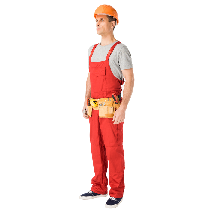 Rote Bau-Overall