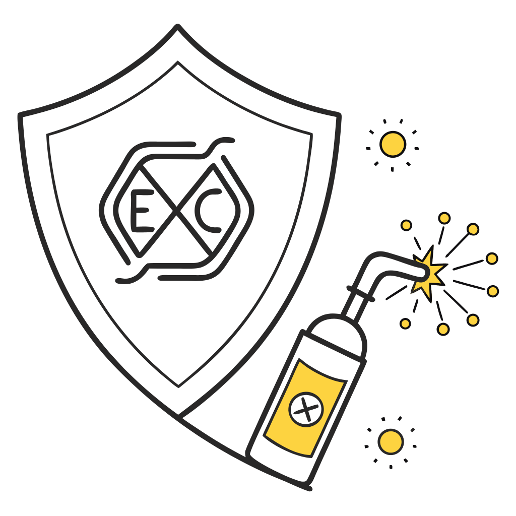 Entspricht den ATEX/IECEx Vorschriften für explosive Atmosphären